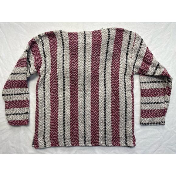 BAJA JOE Aztec Mexican Blanket Hoodie Drug Rug Pullover Hooded Sweatshirt XL - Picture 7 of 10